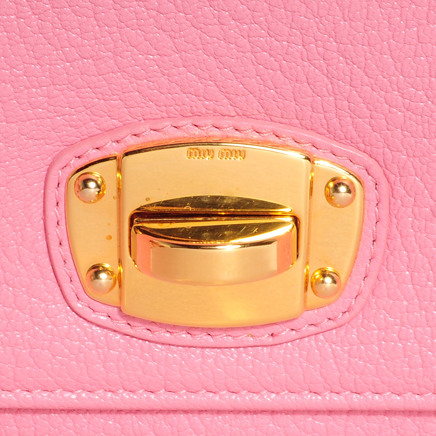 Miu Miu Goatskin Madras Twist Wallet Rosa 6 of 9