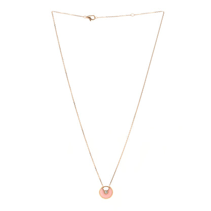 Cartier 18K Pink Gold Diamond Pink Opal XS Amulette de Cartier Pendant Necklace 3 of 4