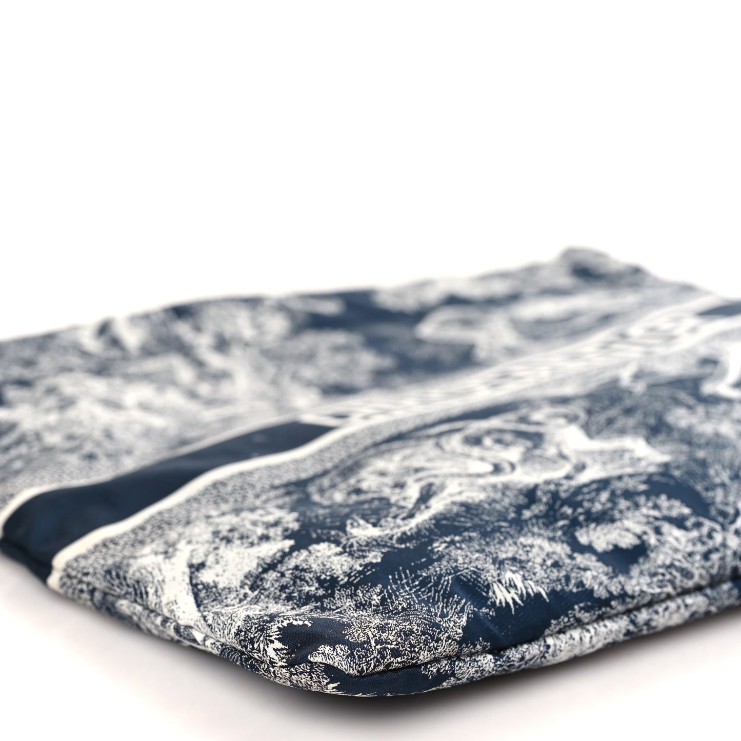 Technical Fabric Toile De Jouy Reverse Diortravel Zipped Pouch Blue Multicolor