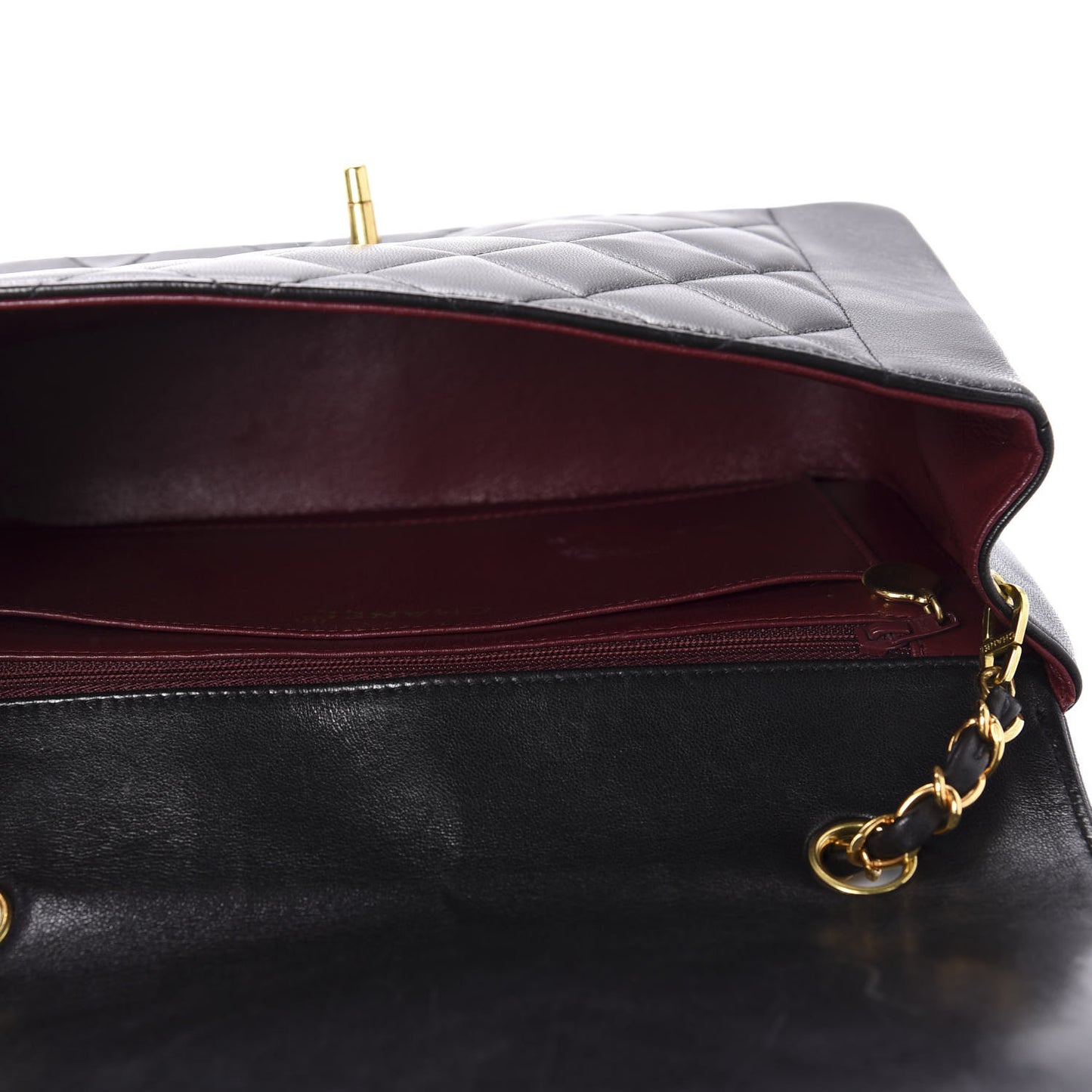Lambskin Quilted Medium Single Flap Black