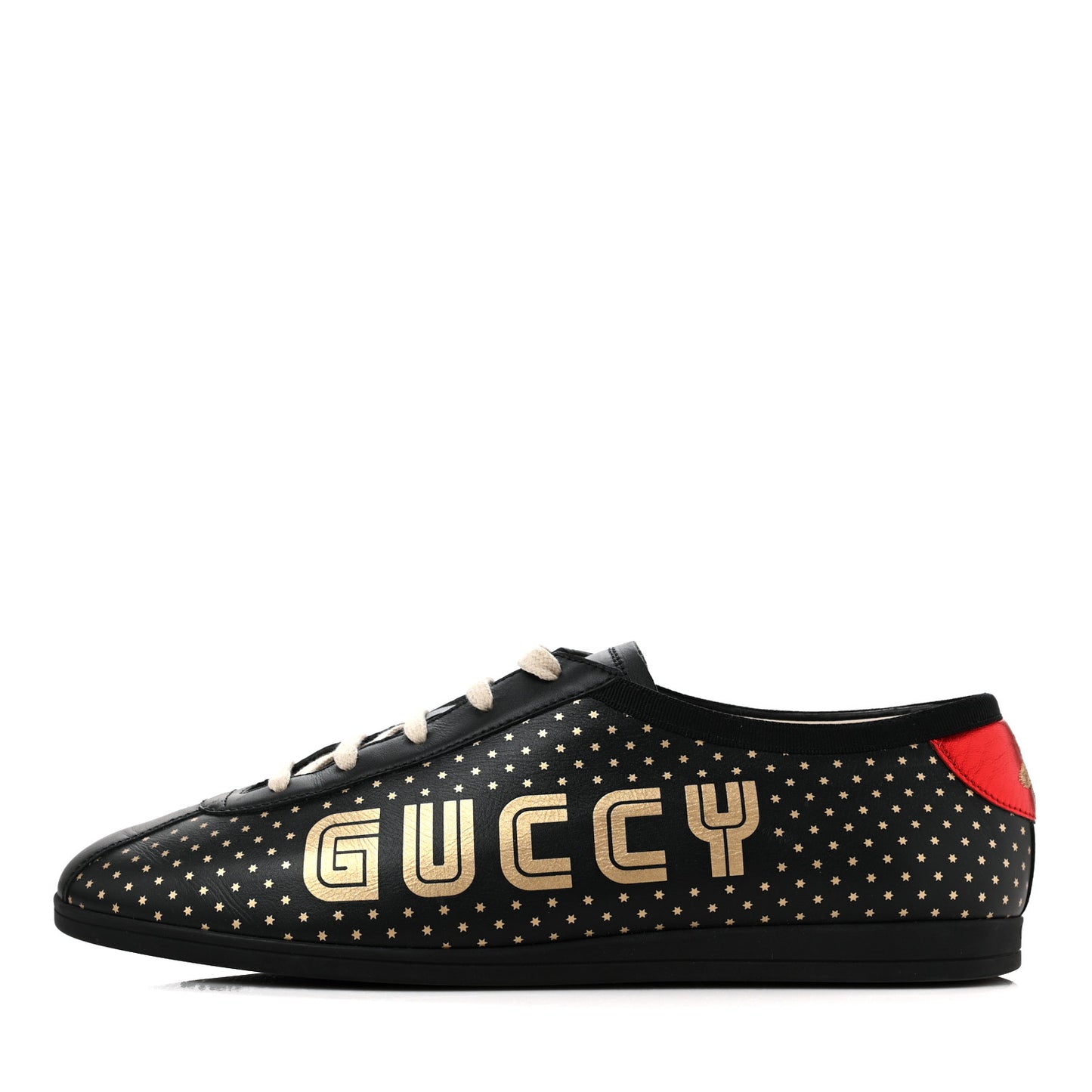 X SEGA Calfskin GUCCY Stars Mens Falacer Sneakers 9 Black