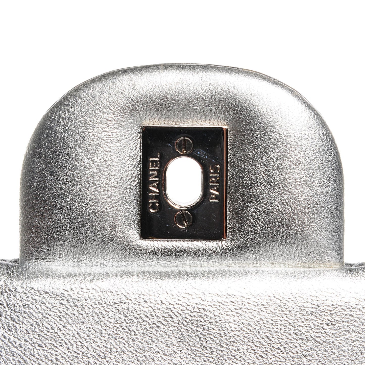 Metallic Lambskin Quilted Maxi Single Flap Silver