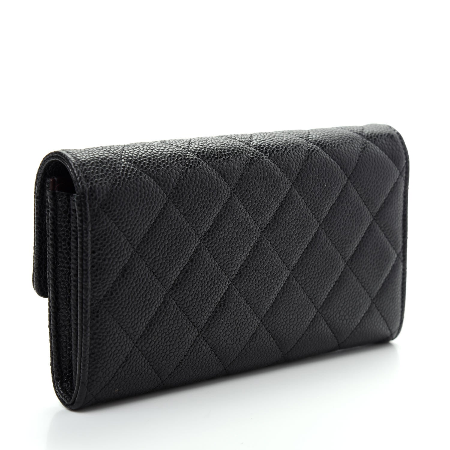 Chanel Caviar Quilted Large Gusset Flap Wallet Black 3 of 9