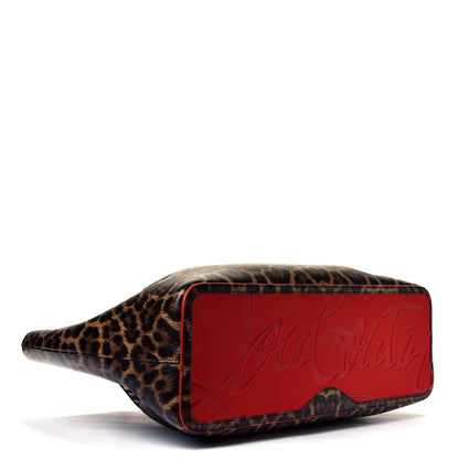 Christian Louboutin Calfskin Empire Leopard Print Spiked Large Cabarock Shopper Tote Brown 3 of 4