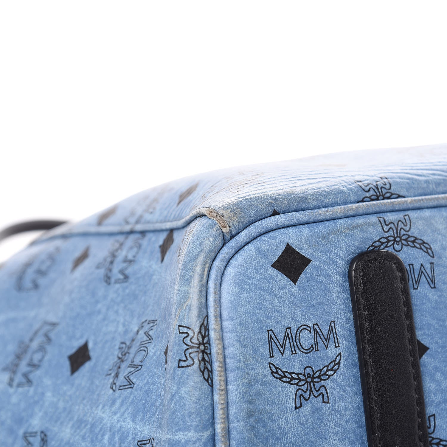 MCM Visetos Medium Project Reversible Shopper Tote Munich Blue 9 of 21