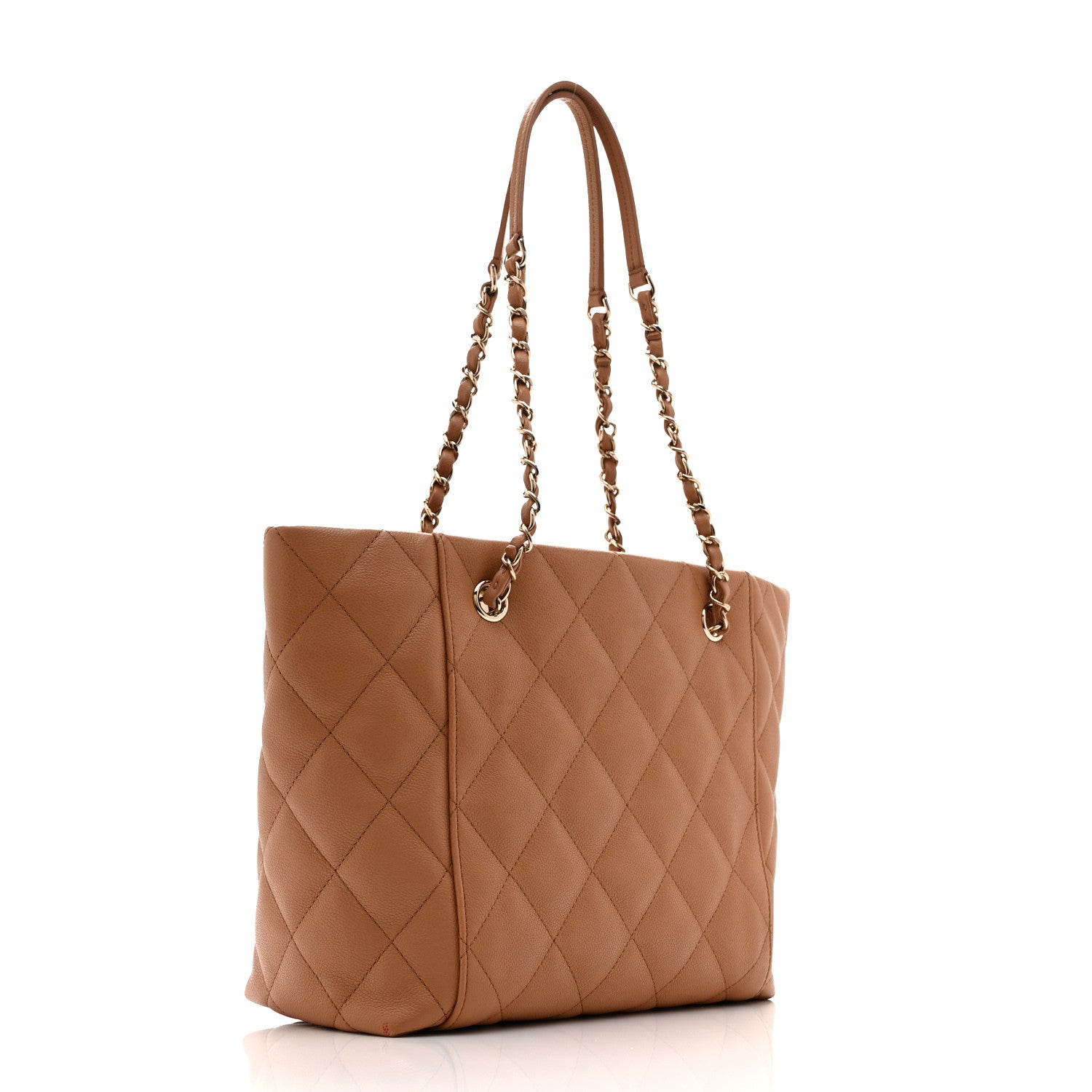 Chanel Caviar Quilted Small Shopping Tote Dark Beige 4 of 12