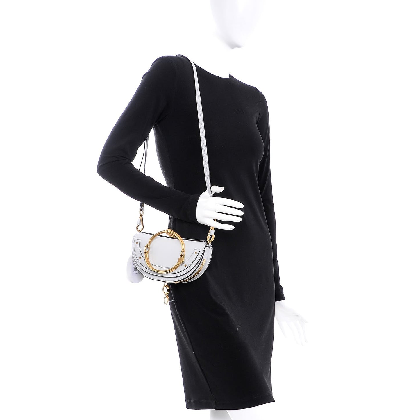 Calfskin Small Nile Bracelet Minaudiere Bag Airy Grey