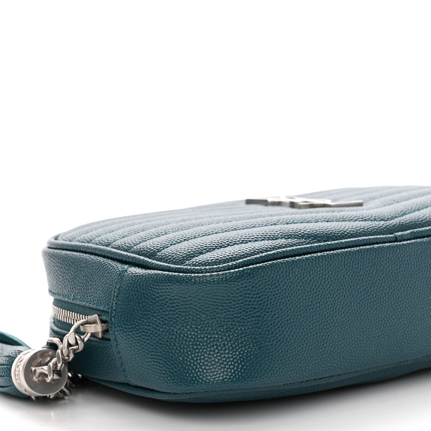 Saint Laurent Grain De Poudre Matelasse Monogram Mini Lou Camera Bag Petrol Green 8 of 9