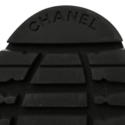 Chanel Calfskin CC Lace Up Combat Boots 38 Black 12 of 16