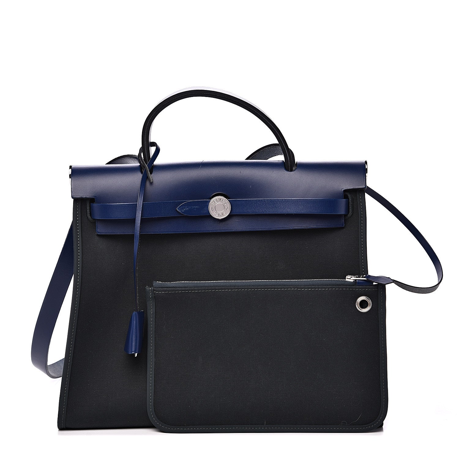 Hermes Vache Hunter Toile Herbag Zip 31 PM Vert Cypress Bleu Saphir 2 of 14