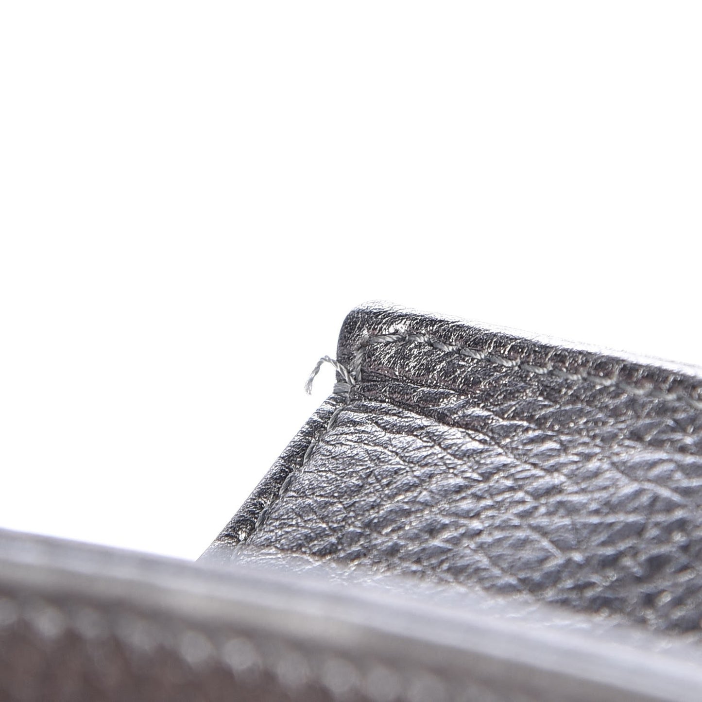Metallic Grained Calfskin Medium Diorama Flap Bag Silver