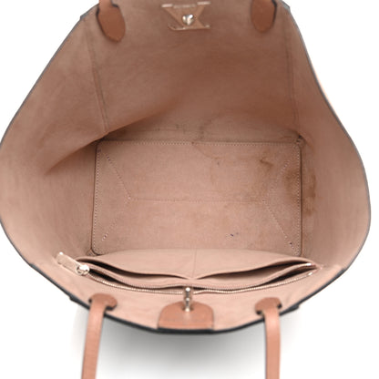 Louis Vuitton Calfskin Lockme Cabas Bois de Rose Black 5 of 14