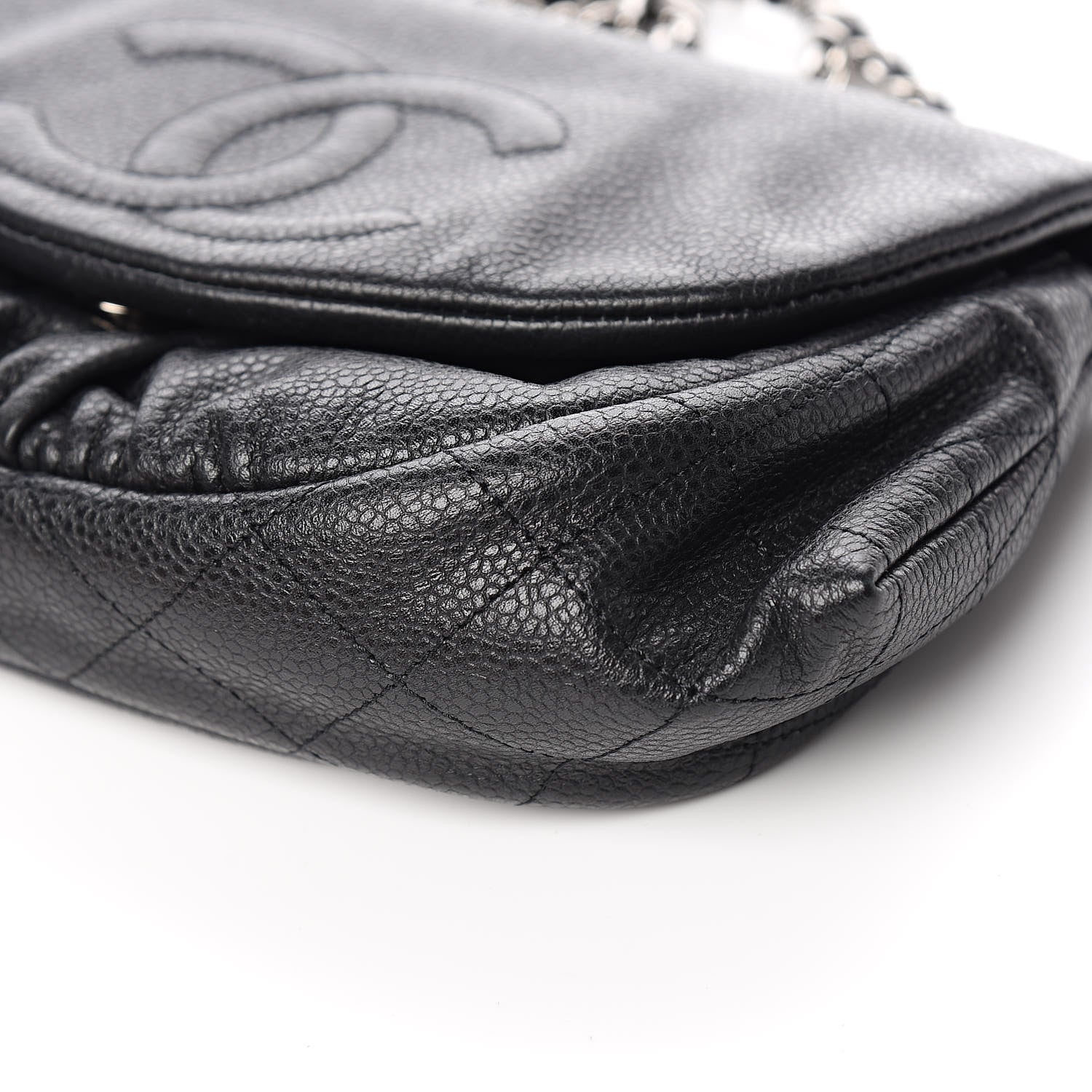 Chanel Caviar Half Moon Wallet On Chain WOC Black 10 of 12