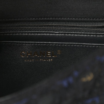 Chanel Tweed Quilted Mini 2.55 Reissue Flap Black Gold Navy 6 of 11