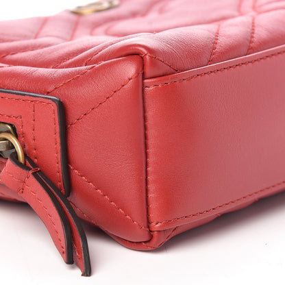 Gucci Calfskin Matelasse GG Marmont Cosmetic Case Hibiscus Red 8 of 9