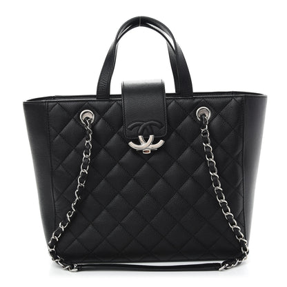 Chanel Caviar Quilted Small CC Box Shopping Tote Black 1 of 9