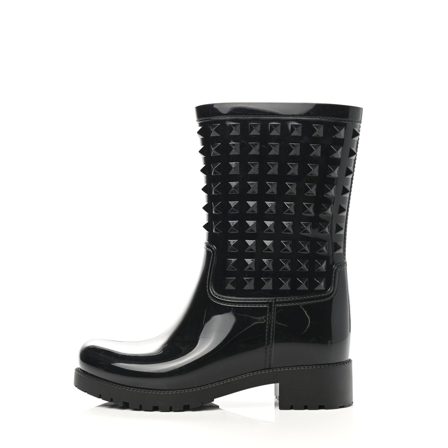Rubber Rockstud Short Rainboots 36 Black