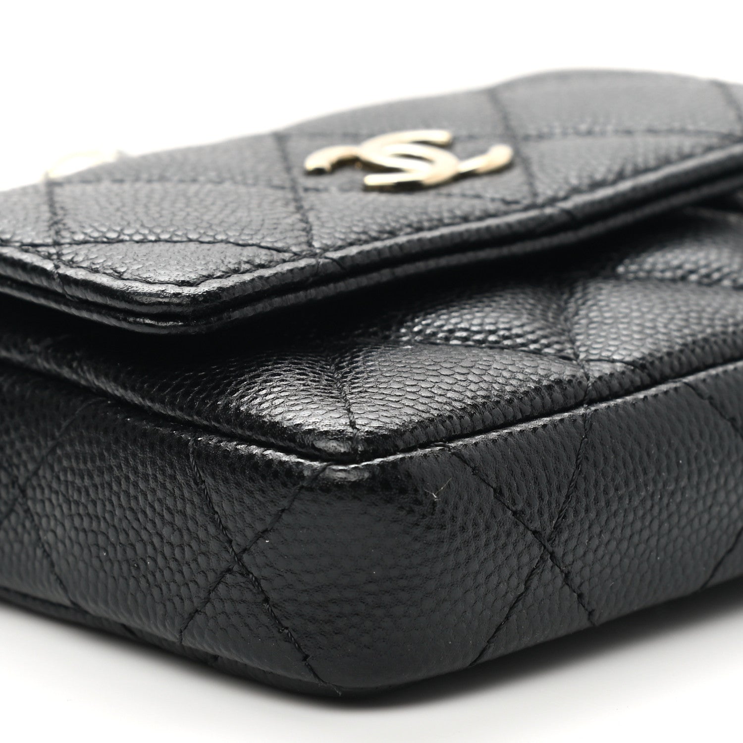 Chanel Caviar Quilted Mini Pearl On Top Coin Purse With Chain Black 10 of 14