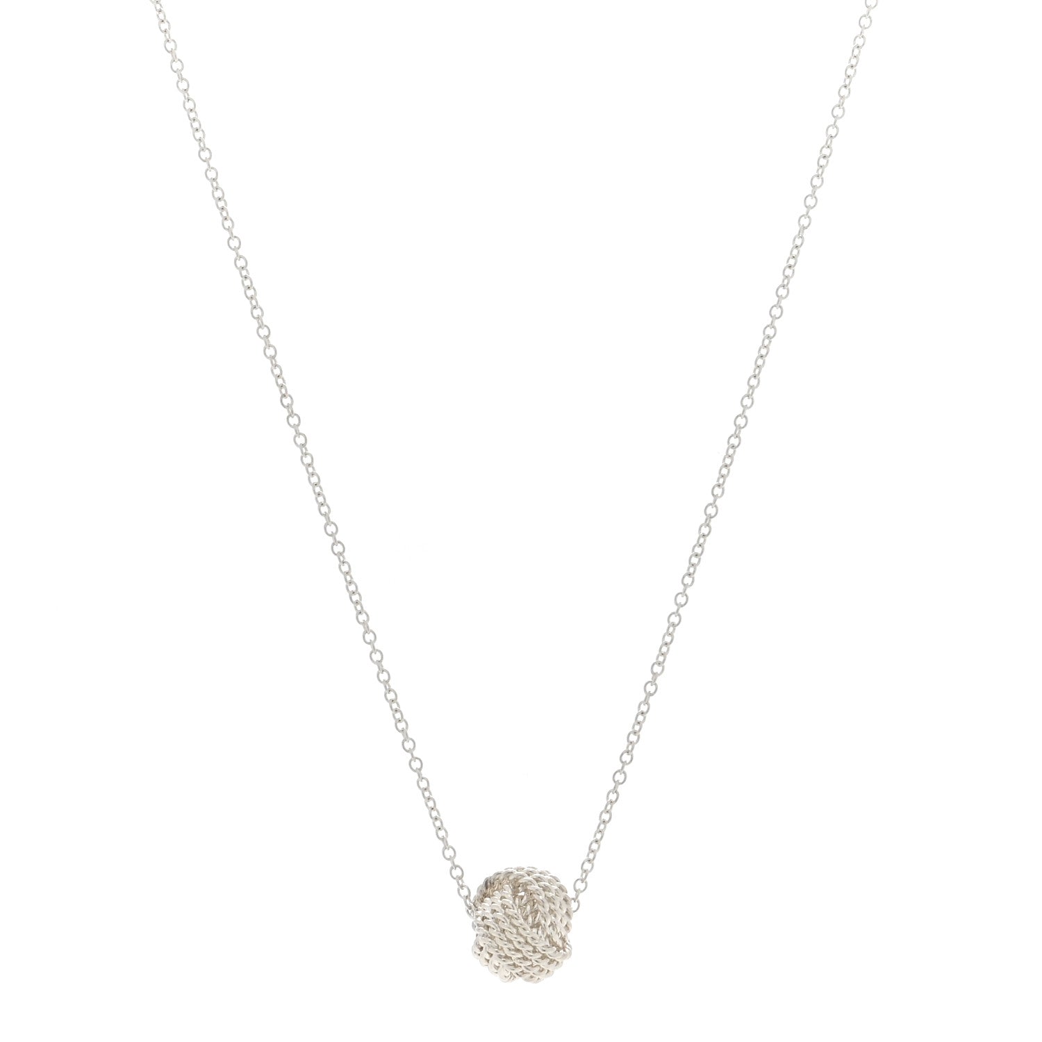 Tiffany Sterling Silver Twist Knot Pendant Necklace 1 of 4