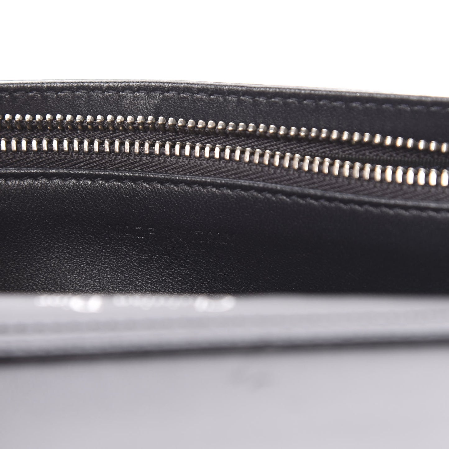 Metallic Patent Micro-Cannage Diorama Wallet on Chain Pouch Silver