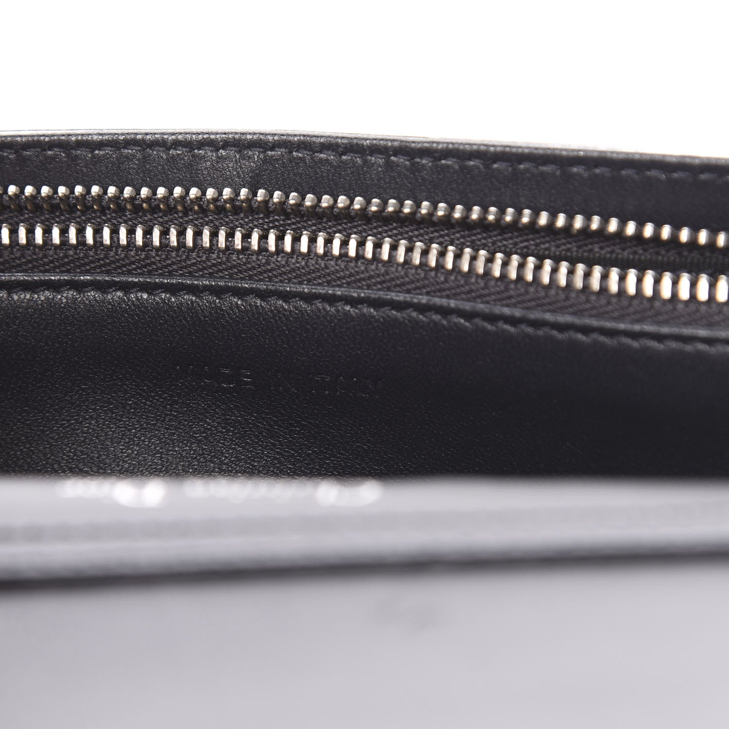 Christian Dior Metallic Patent Micro-Cannage Diorama Wallet on Chain Pouch Silver 7 of 15