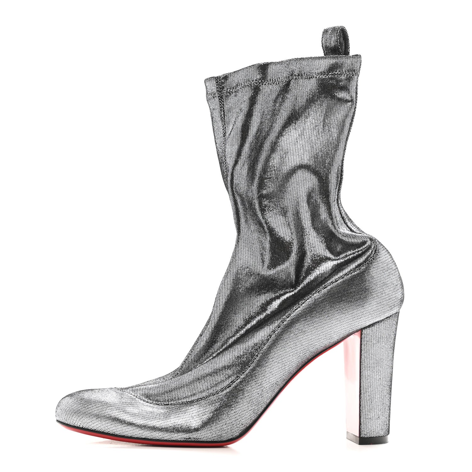Christian Louboutin Veau Velours Stretch Gena 85 Bootie 40 Silver 1 of 10
