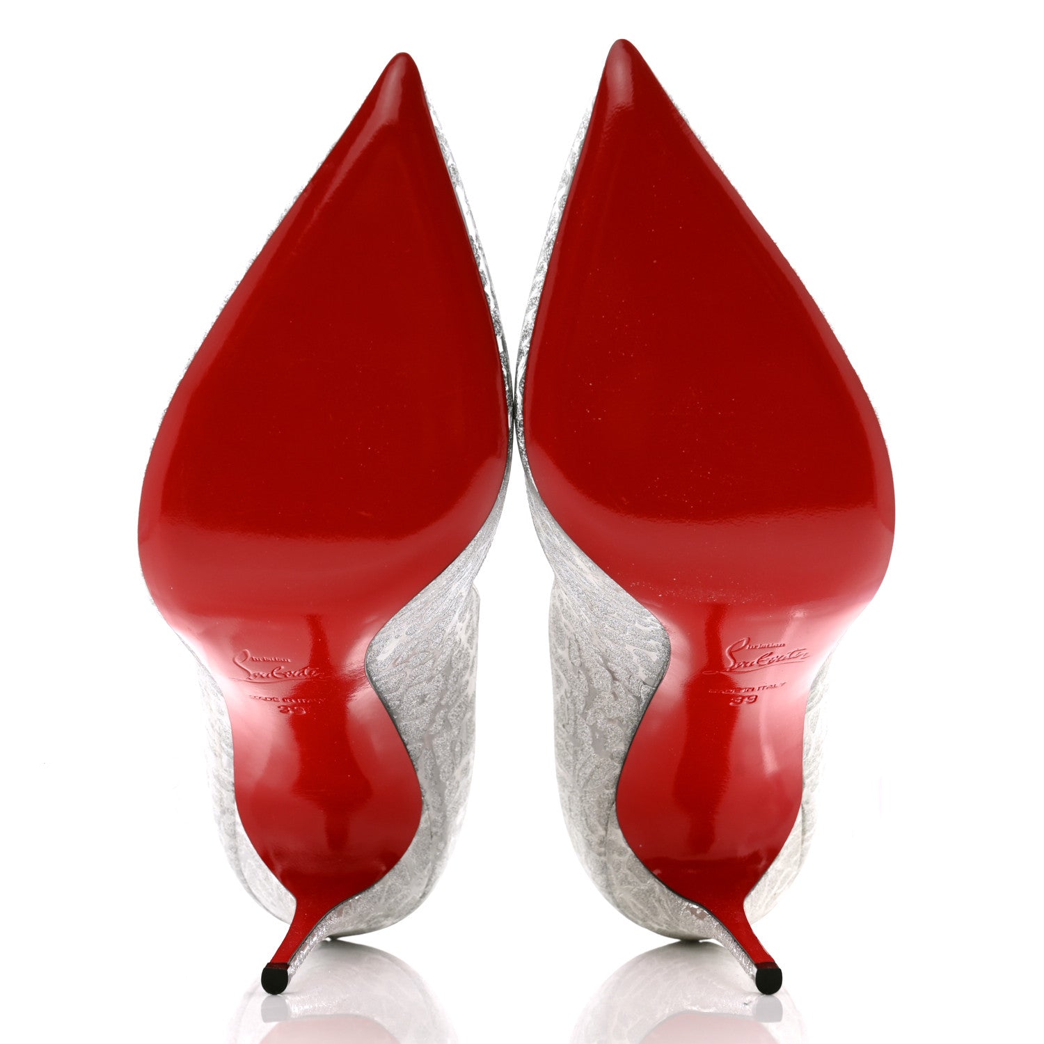 Christian Louboutin Glitter Specchio Hot Chick 100 Pumps 39 Silver 5 of 8