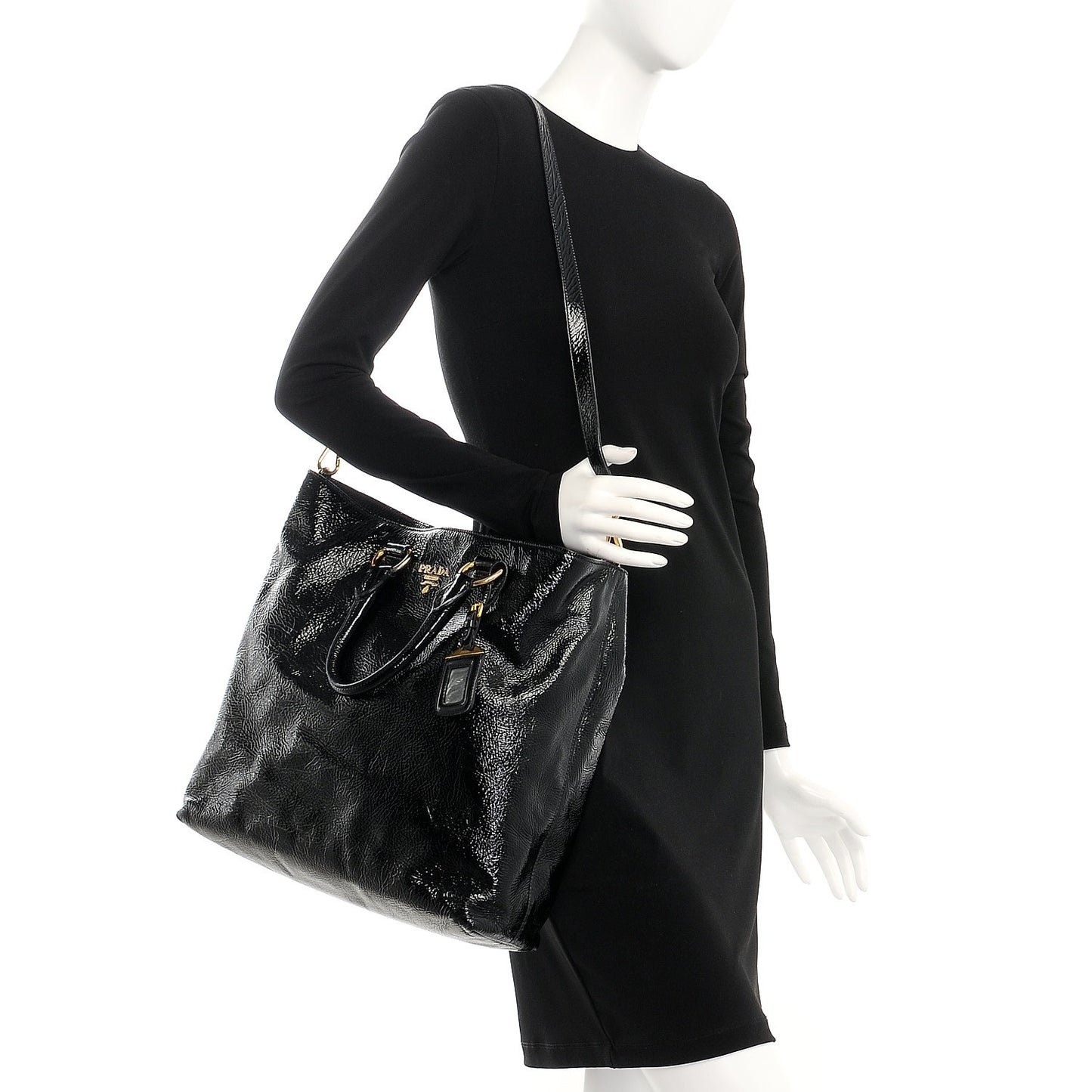 Vernice Shopping Tote Black