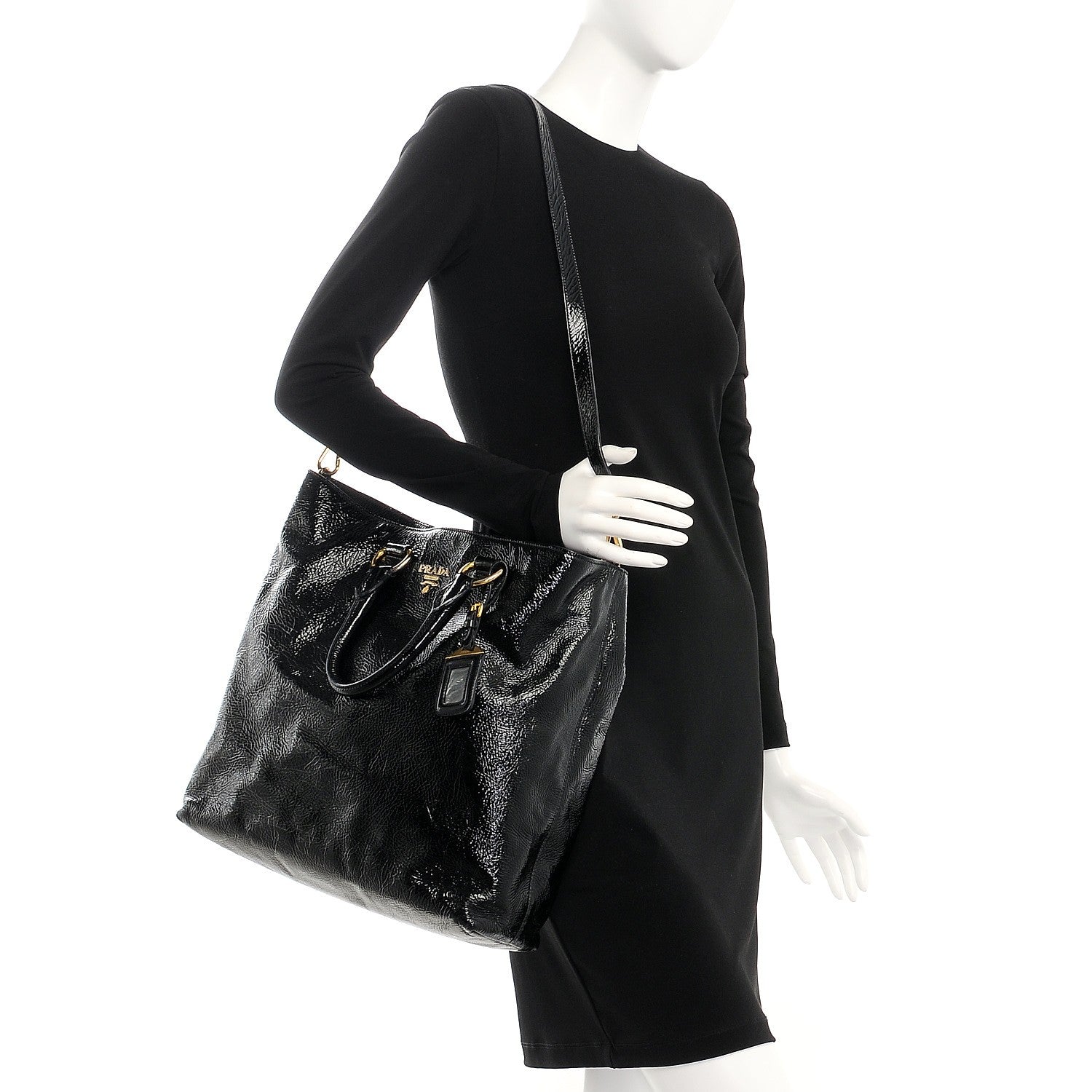 Prada Vernice Shopping Tote Black 2 of 8
