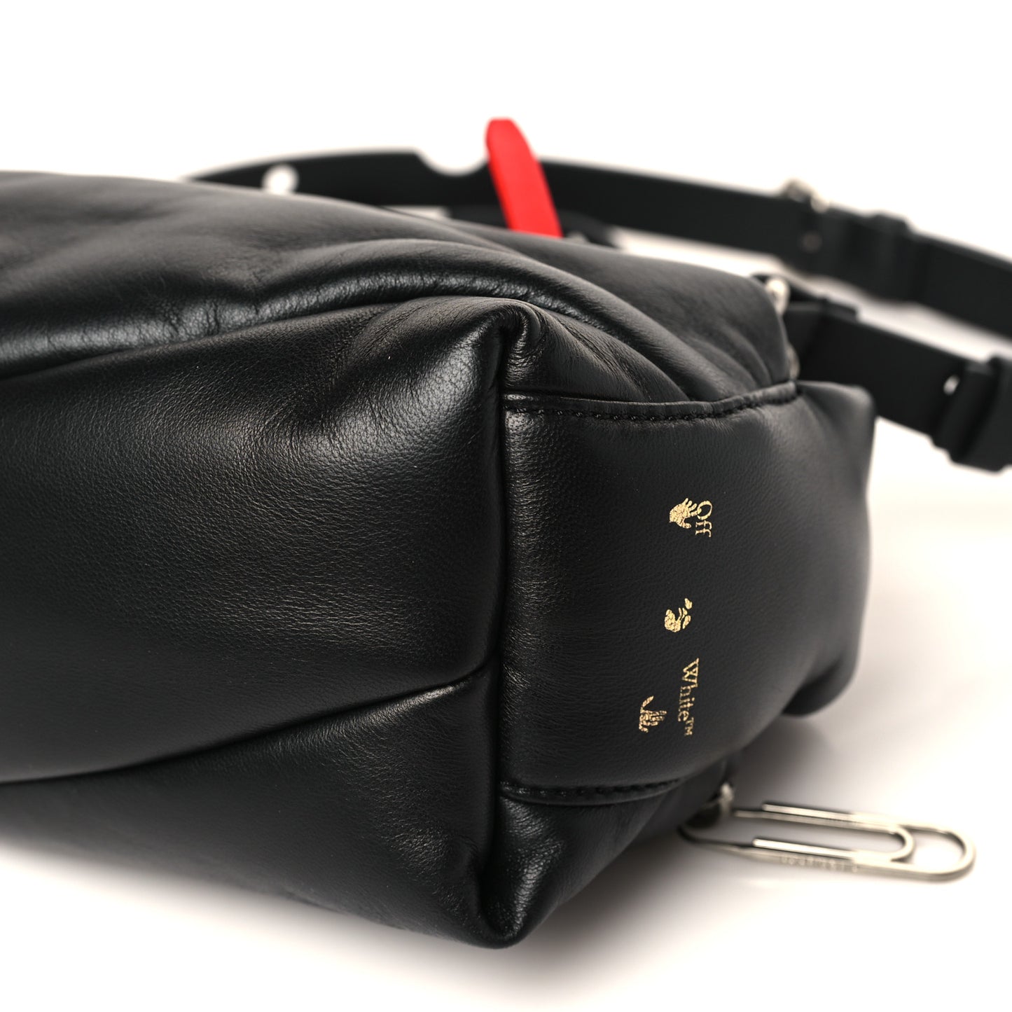Calfskin Puffy Pump Pouch Crossbody Bag Black