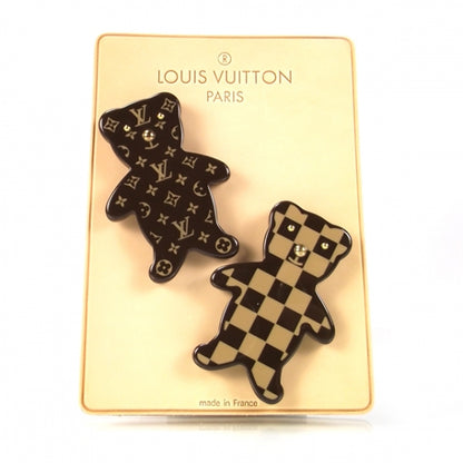 Louis Vuitton Monogram Damier Teddy Bear Brooch Set 1 of 7