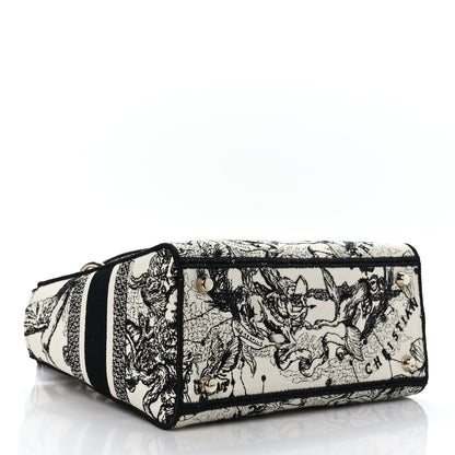 Christian Dior Canvas Embroidered Zodiac Toile De Jouy Medium Lady D-Lite Latte 4 of 8