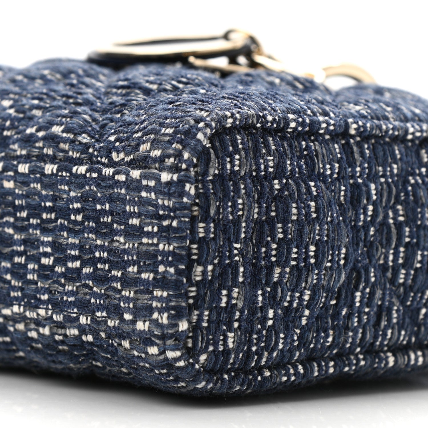 Christian Dior Tweed Cannage Lady D-Joy Blue 10 of 10