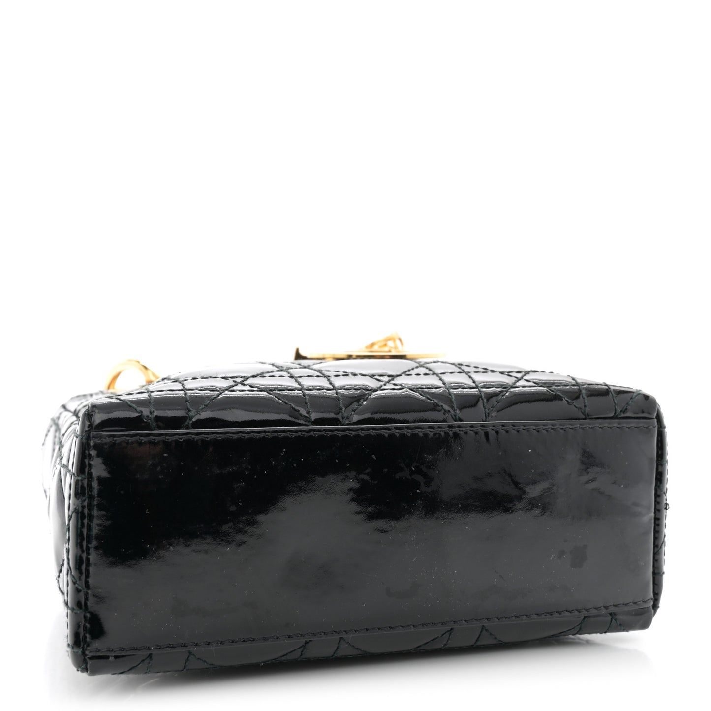 Patent Cannage Mini Lady Dior Black