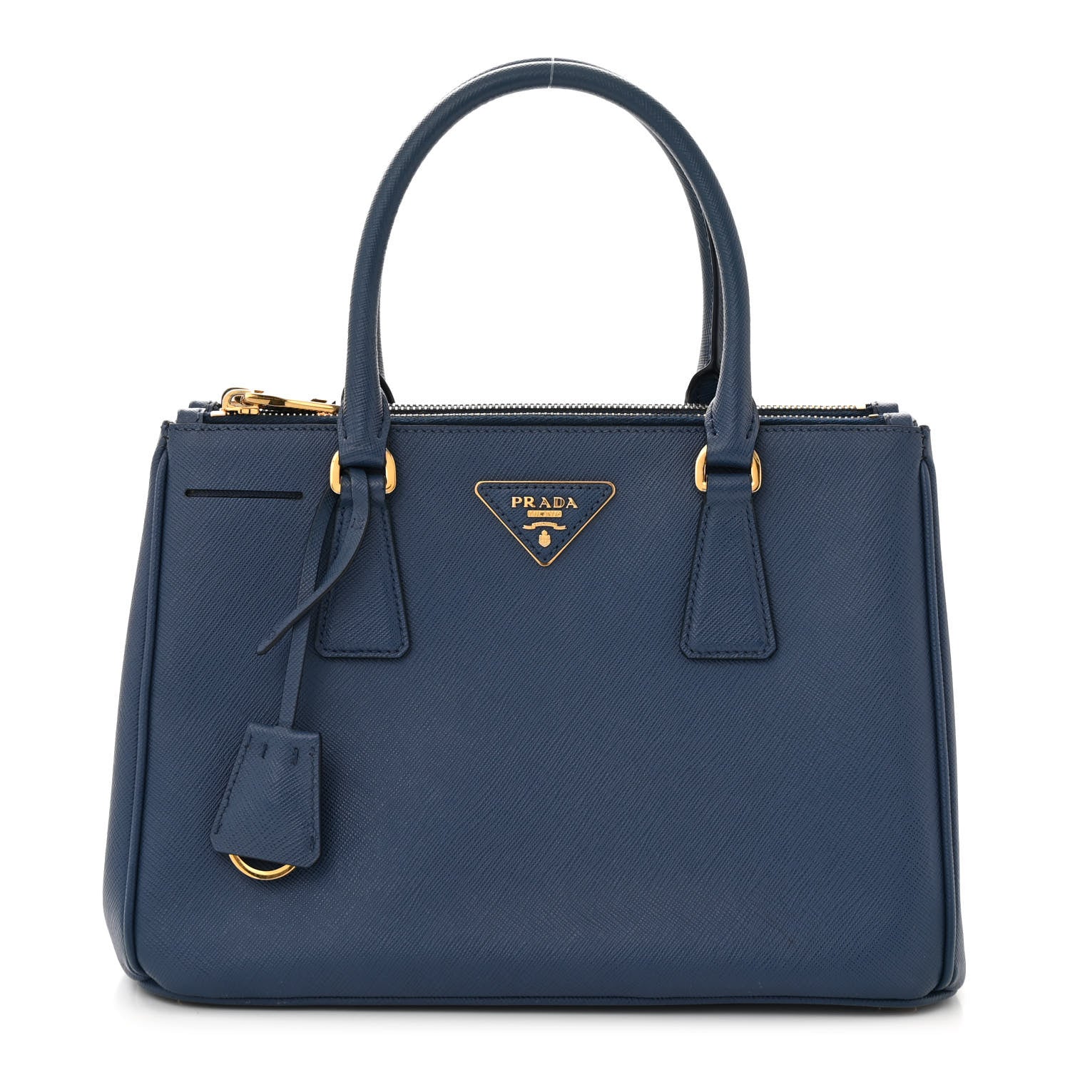 Prada Saffiano Small Galleria Double Zip Tote Bluette 1 of 13