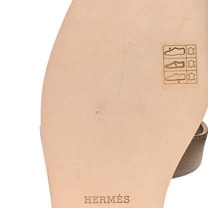 Hermes Epsom Oran Sandals 40 Etoupe 10 of 11