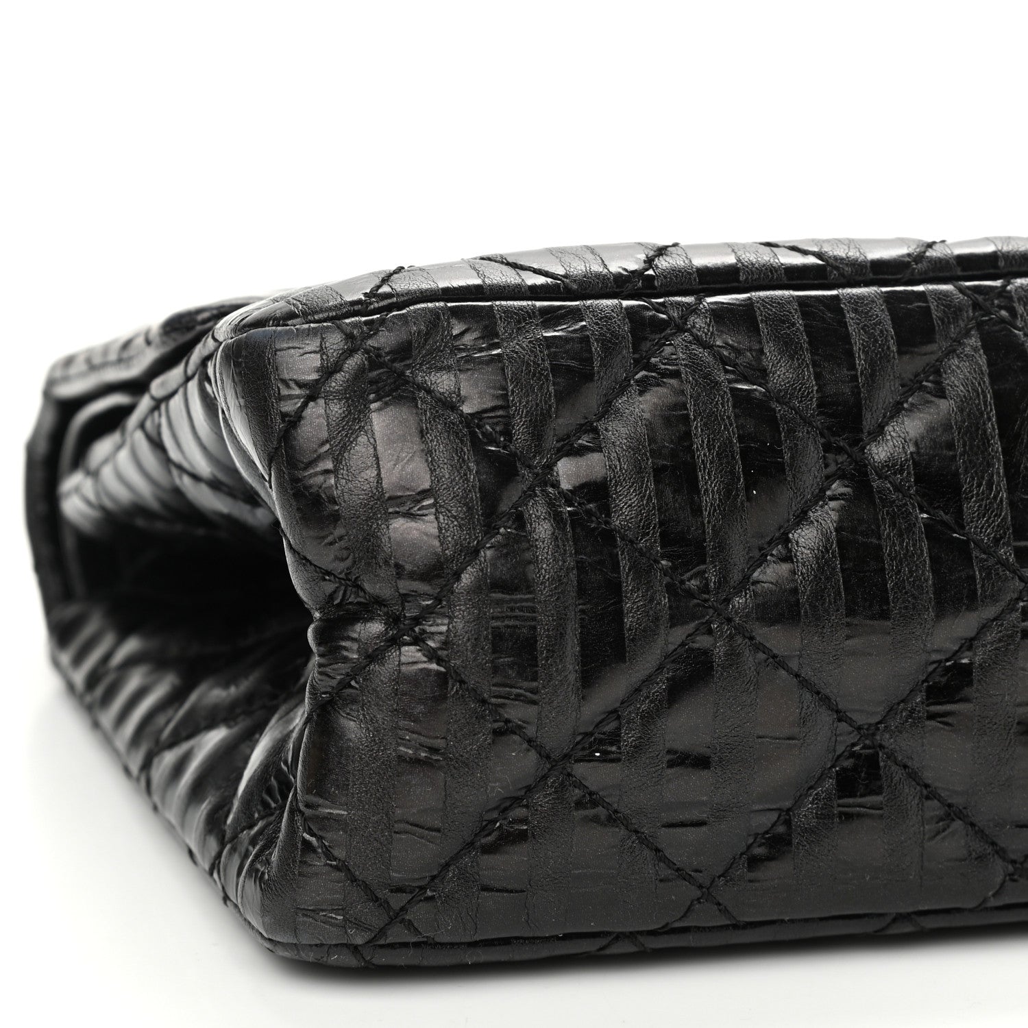 Chanel Metallic Calfskin Striped 2.55 Reissue 226 Flap Black 9 of 10