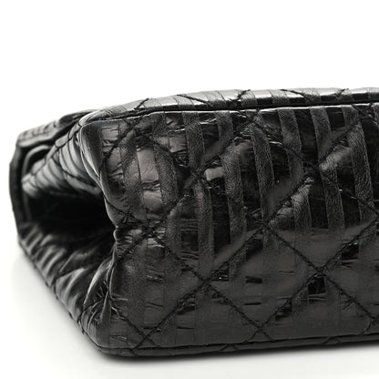 Chanel Metallic Calfskin Striped 2.55 Reissue 226 Flap Black 9 of 10