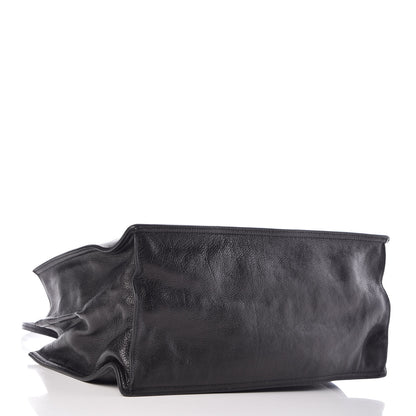 Prada Glace Calf Etiquette Shopping Bag Black Astrale 4 of 11