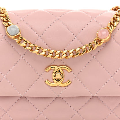 Chanel Lambskin Resin Pearl Quilted Small Flap Pink 8 of 10