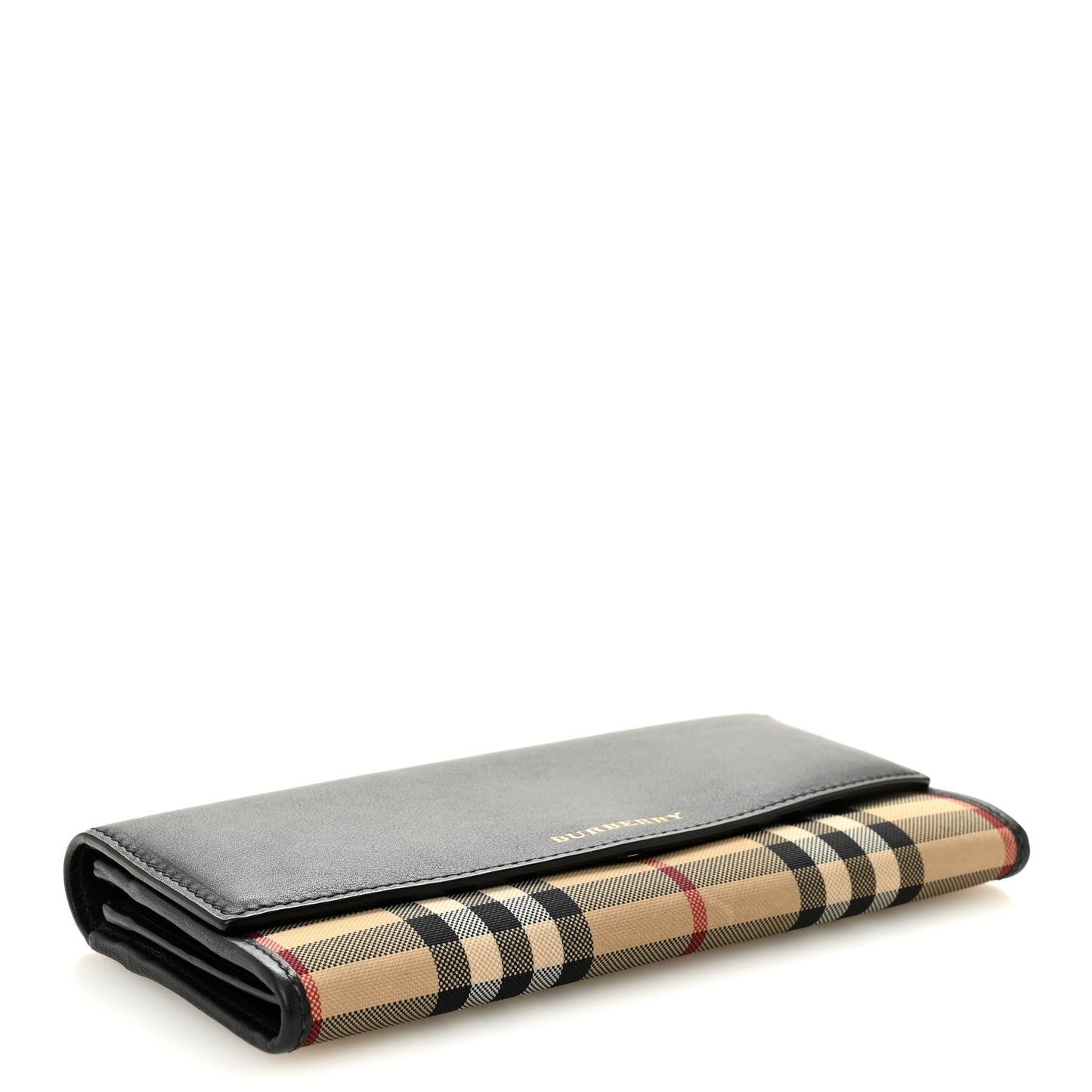 Calfskin Horseferry Check Porter Continental Wallet Black