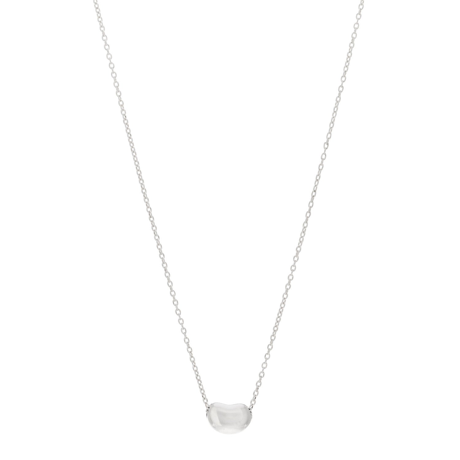 Tiffany Sterling Silver 9mm Elsa Peretti Bean Pendant Necklace 1 of 4