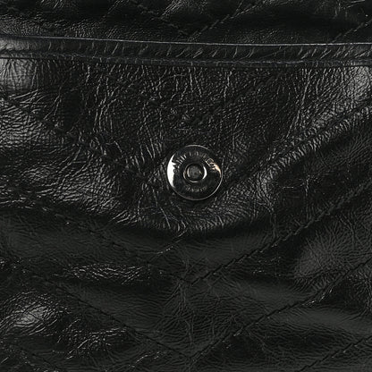 Saint Laurent Crinkled Calfskin Matelasse Monogram Medium Niki Chain Satchel Black 12 of 15