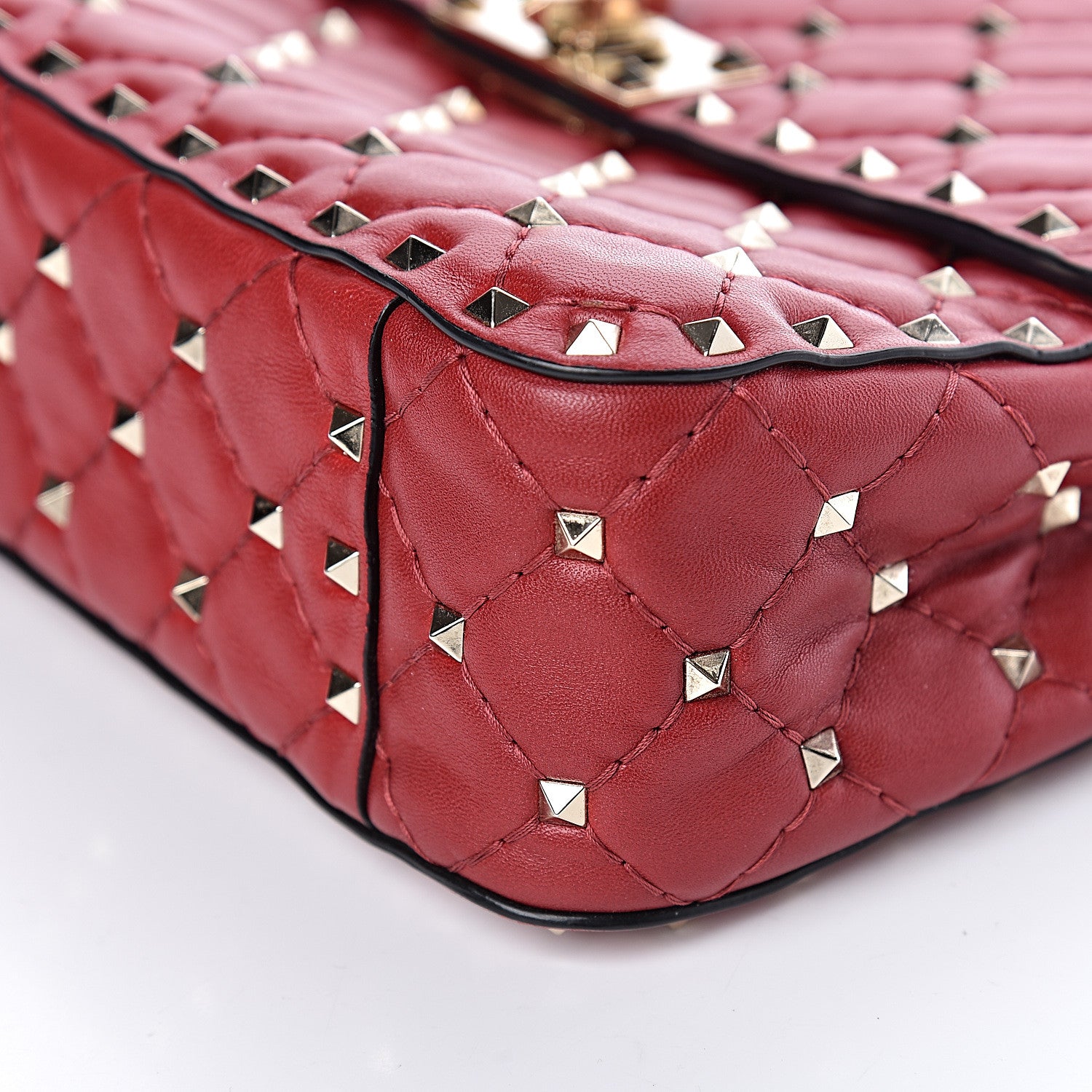 Valentino Garavani Nappa Medium Rockstud Spike Shoulder Bag Rosso Valentino 9 of 12