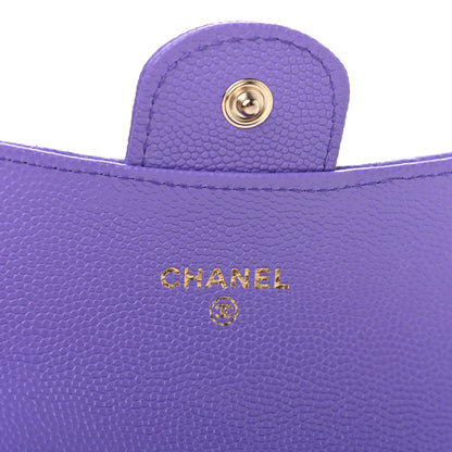 Chanel Caviar Quilted Flap Card Holder Wallet Purple 6 of 8
