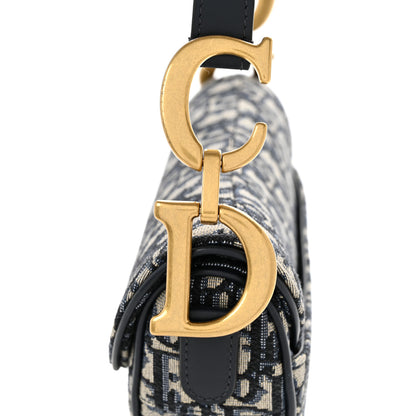 Christian Dior Oblique Saddle Bag Blue Blue 12 of 13