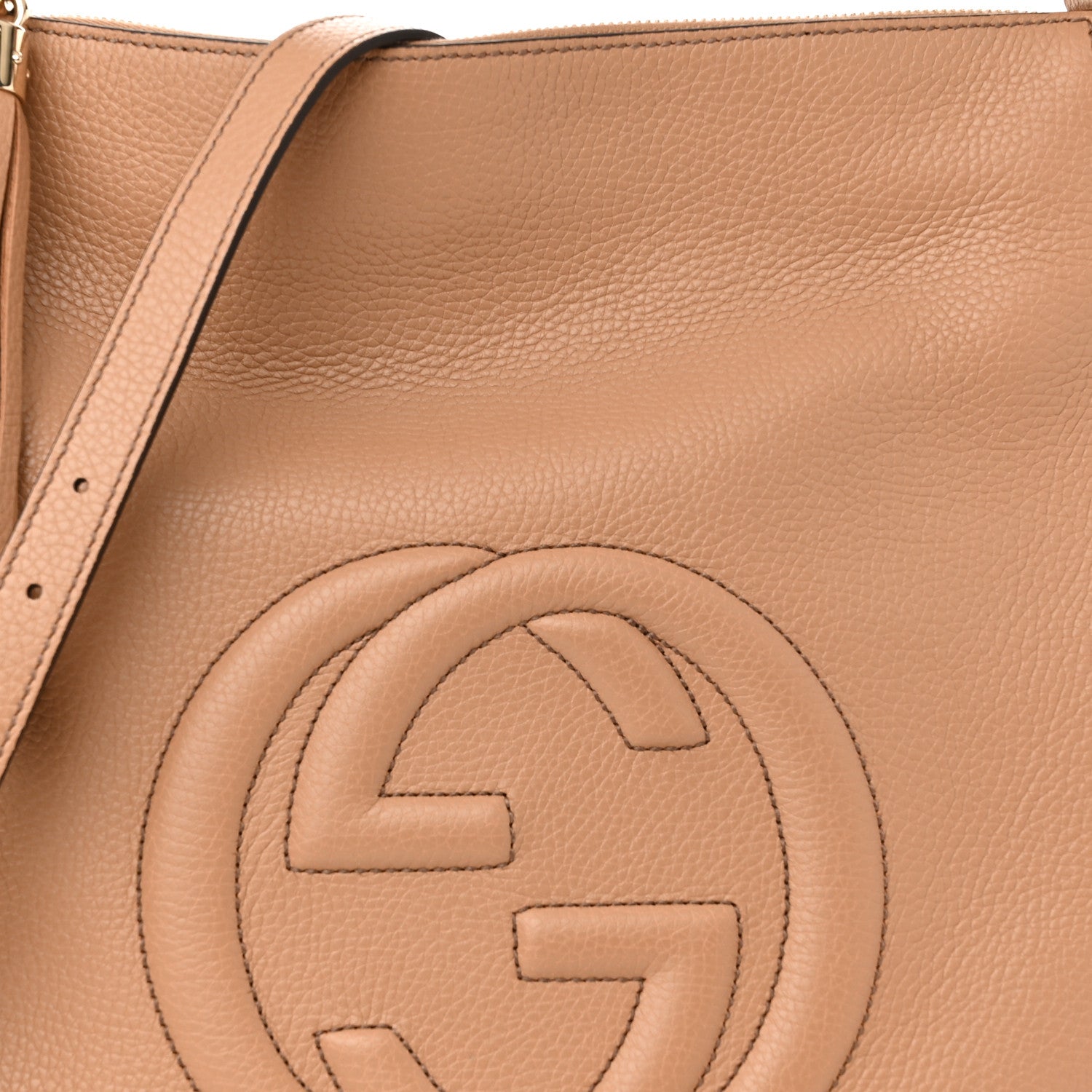 Gucci Pebbled Calfskin Large Soho Hobo Camelia 8 of 11