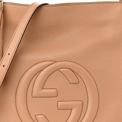 Gucci Pebbled Calfskin Large Soho Hobo Camelia 8 of 11