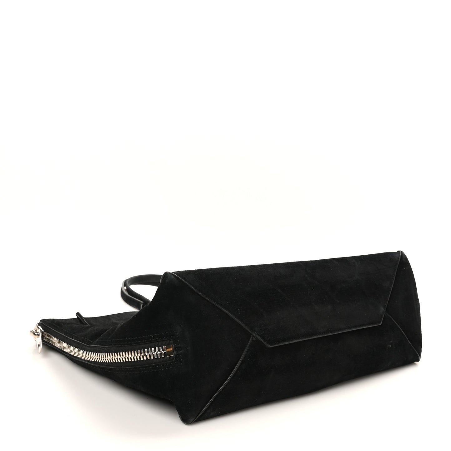Daim Suede Plate Hardware Papier A6 Zip Around Tote Black