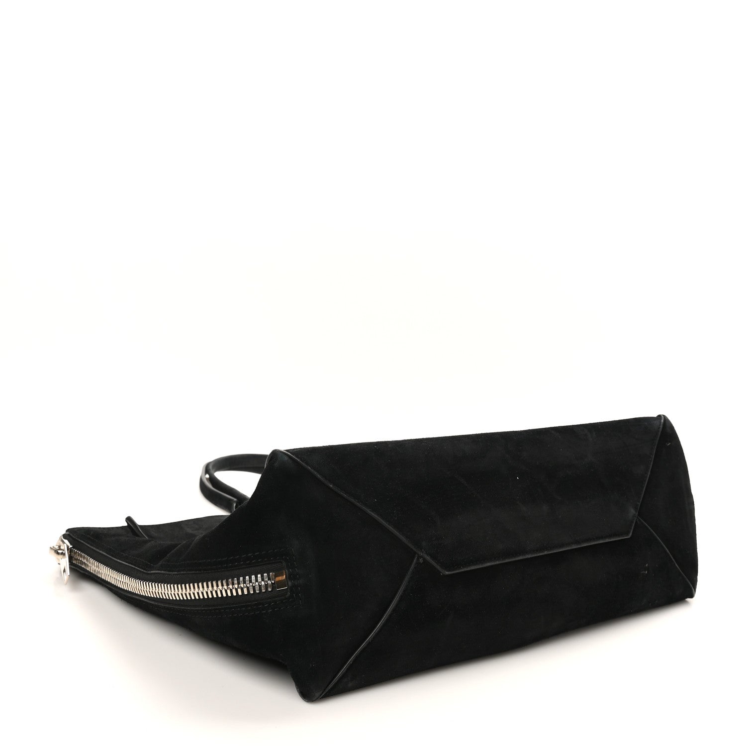 Balenciaga Daim Suede Plate Hardware Papier A6 Zip Around Tote Black 4 of 11